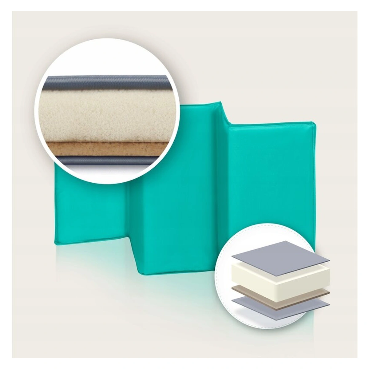 Patut pliant Lionelo Sven Plus Turqoise/Grey 120x60 cm [23]