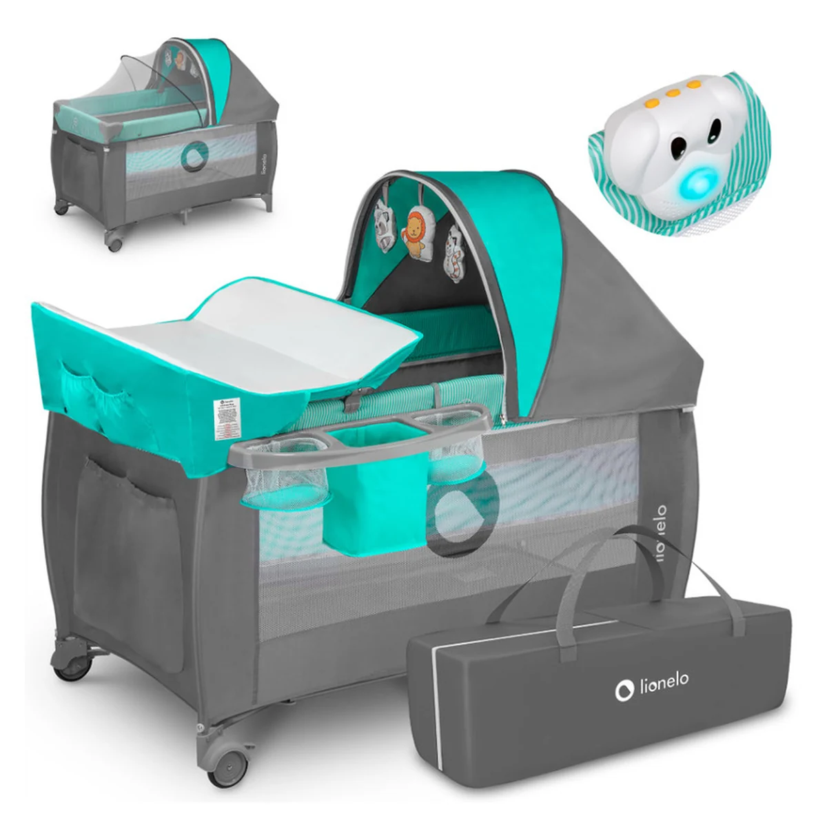 Patut pliant Lionelo Sven Plus Turqoise/Grey 120x60 cm [5]