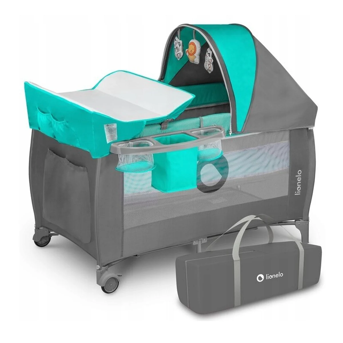 Patut pliant Lionelo Sven Plus Turqoise/Grey 120x60 cm [7]