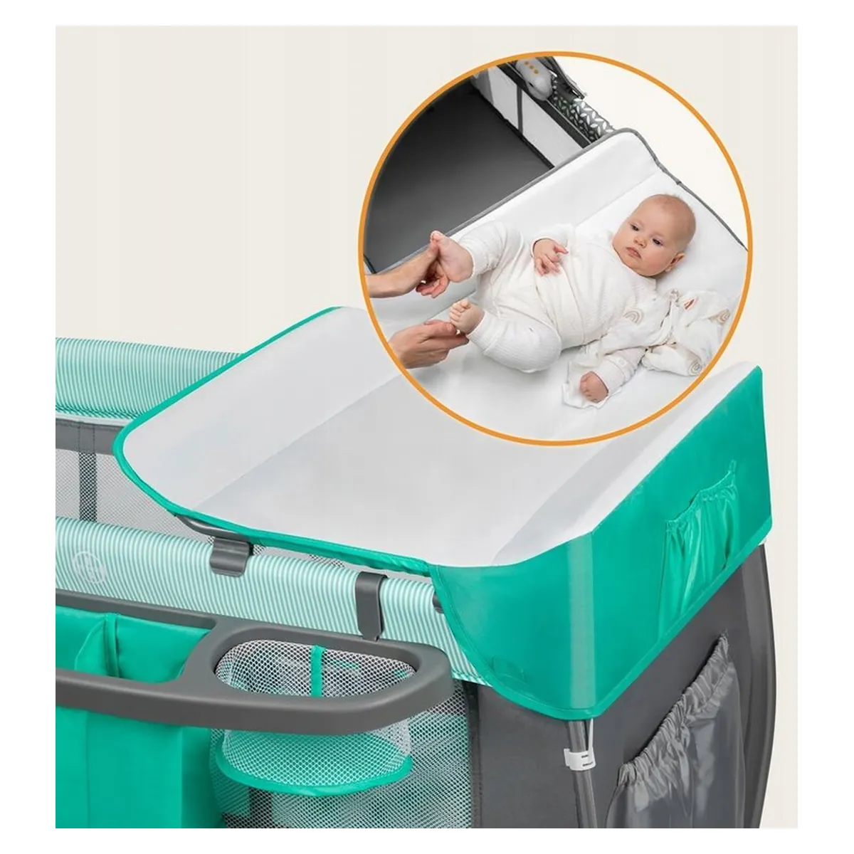 Patut pliant Lionelo Sven Plus Turqoise/Grey 120x60 cm [18]