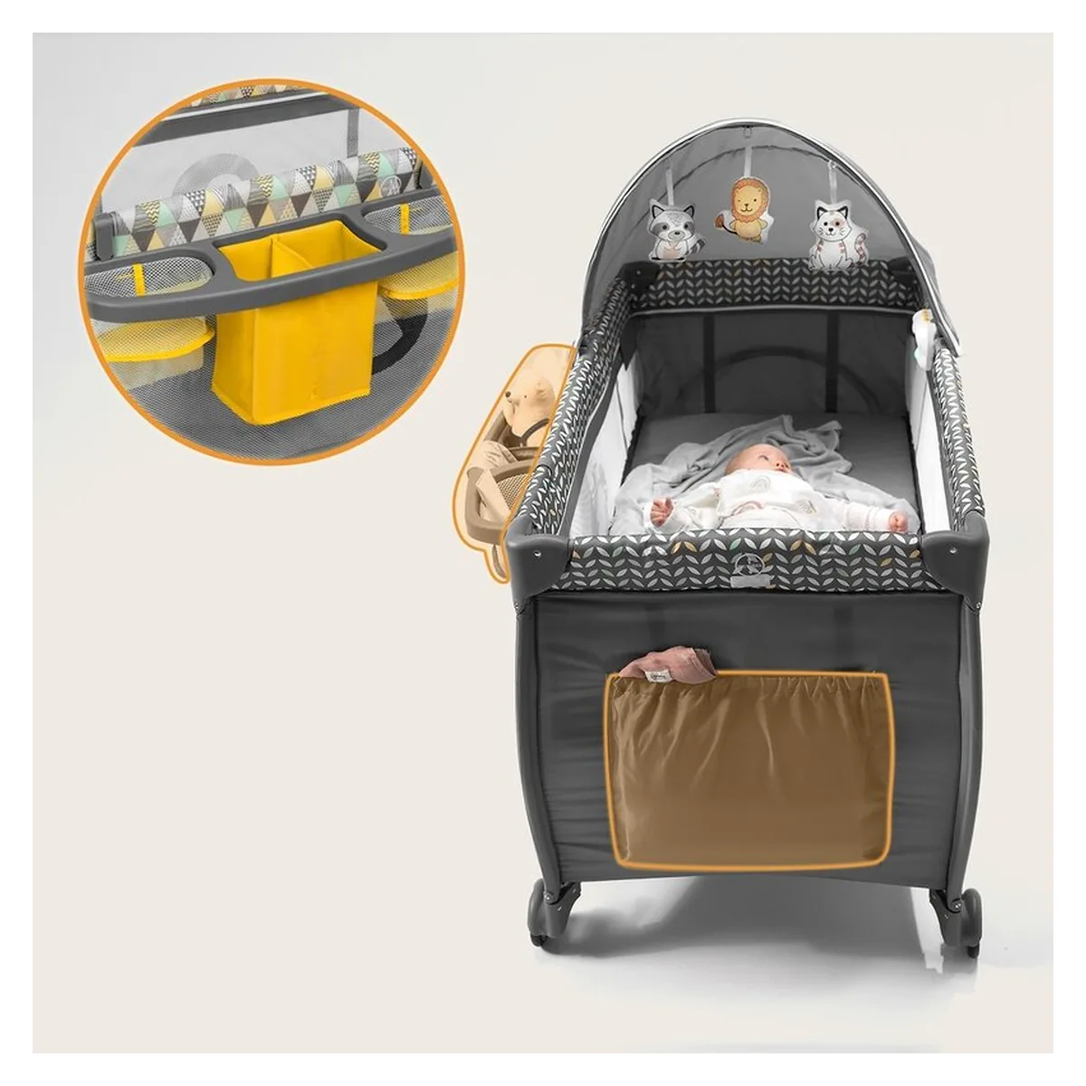 Patut pliant Lionelo Sven Plus Yellow Scandi 120x60 cm [16]