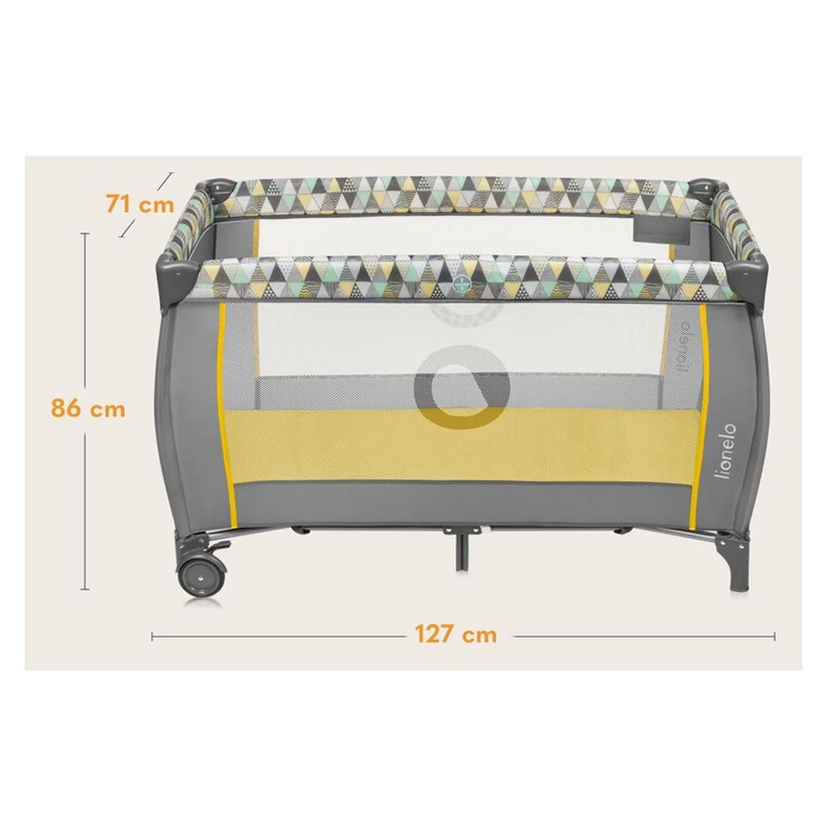 Patut pliant Lionelo Sven Plus Yellow Scandi 120x60 cm [32]