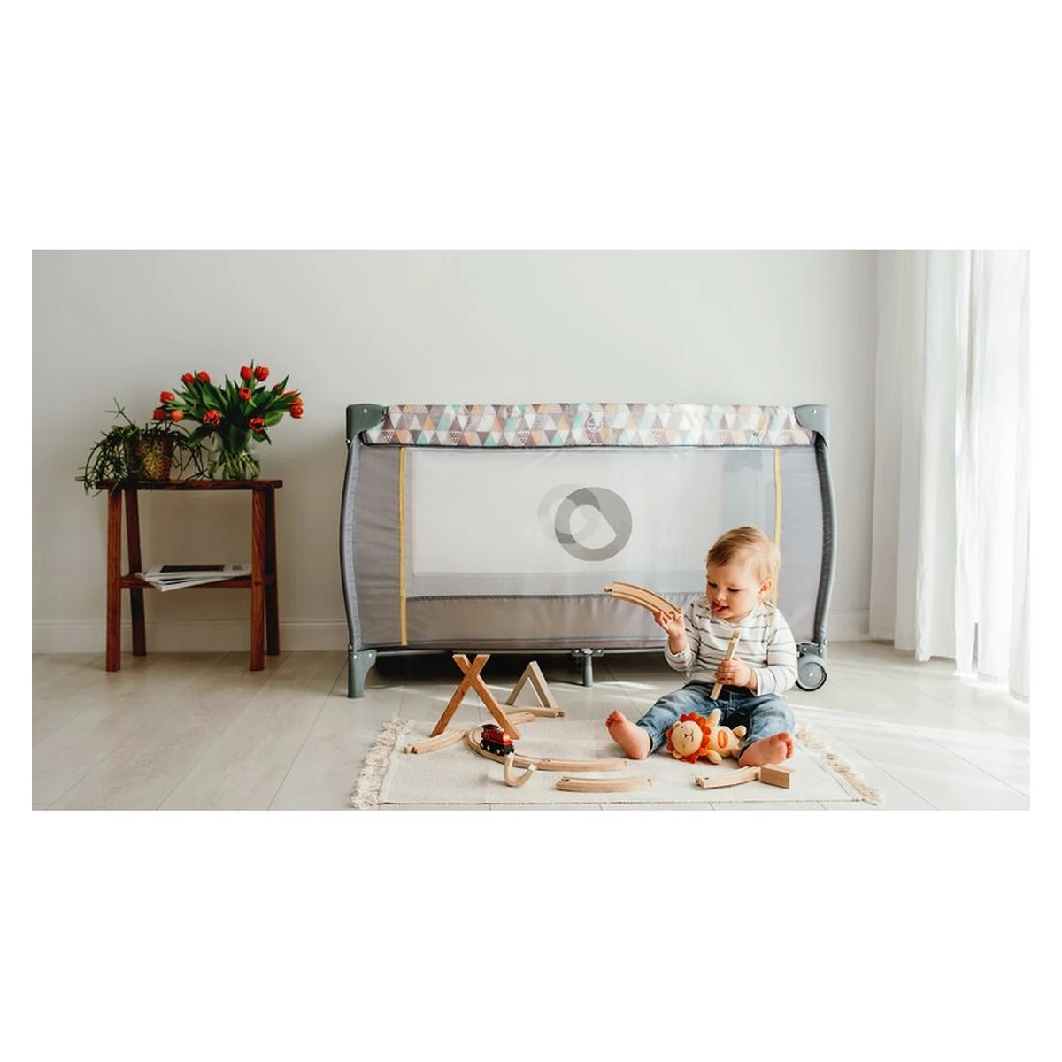 Patut pliant Lionelo Sven Plus Yellow Scandi 120x60 cm [30]