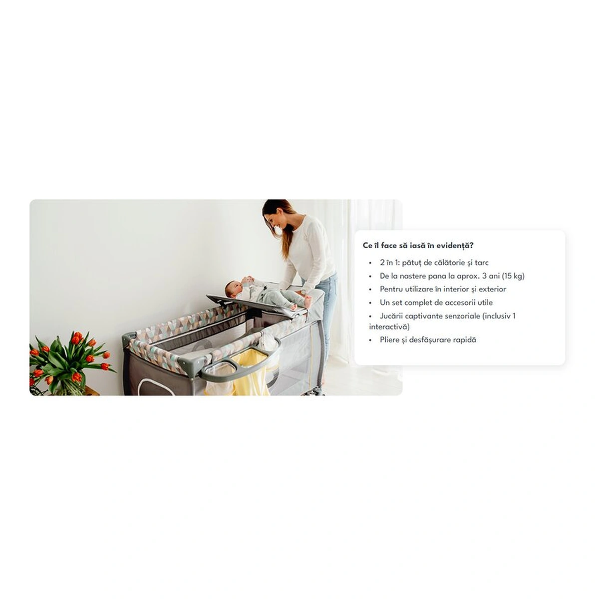 Patut pliant Lionelo Sven Plus Yellow Scandi 120x60 cm [35]