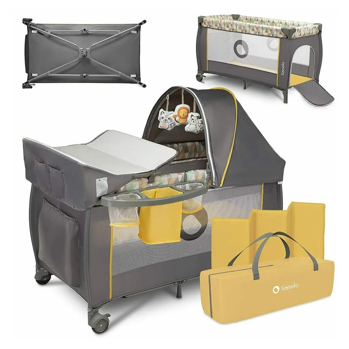 Patut pliant Lionelo Sven Plus Yellow Scandi 120x60 cm [6]