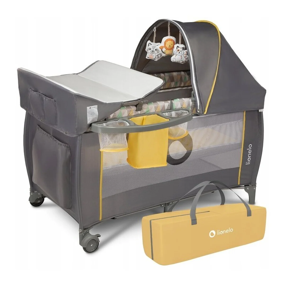 Patut pliant Lionelo Sven Plus Yellow Scandi 120x60 cm [5]