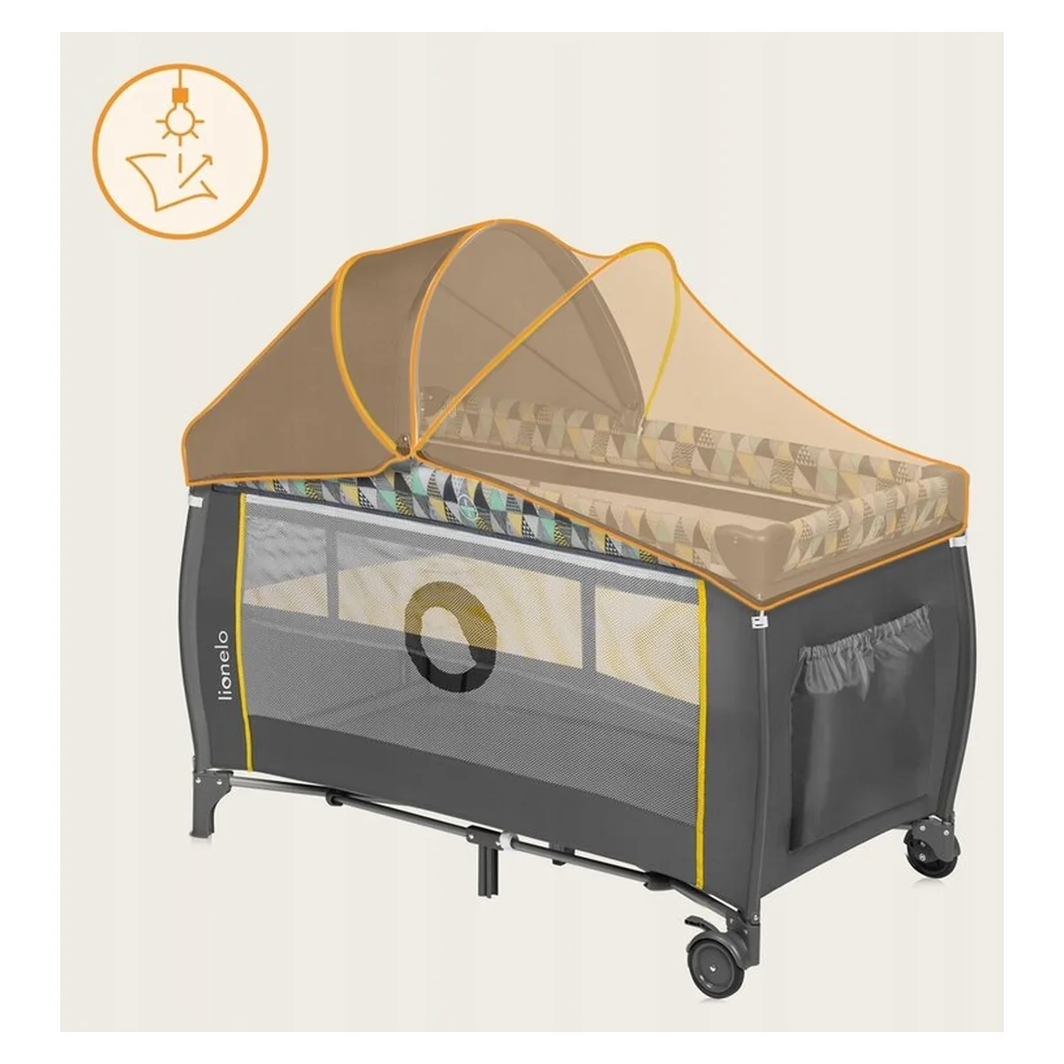 Patut pliant Lionelo Sven Plus Yellow Scandi 120x60 cm [9]