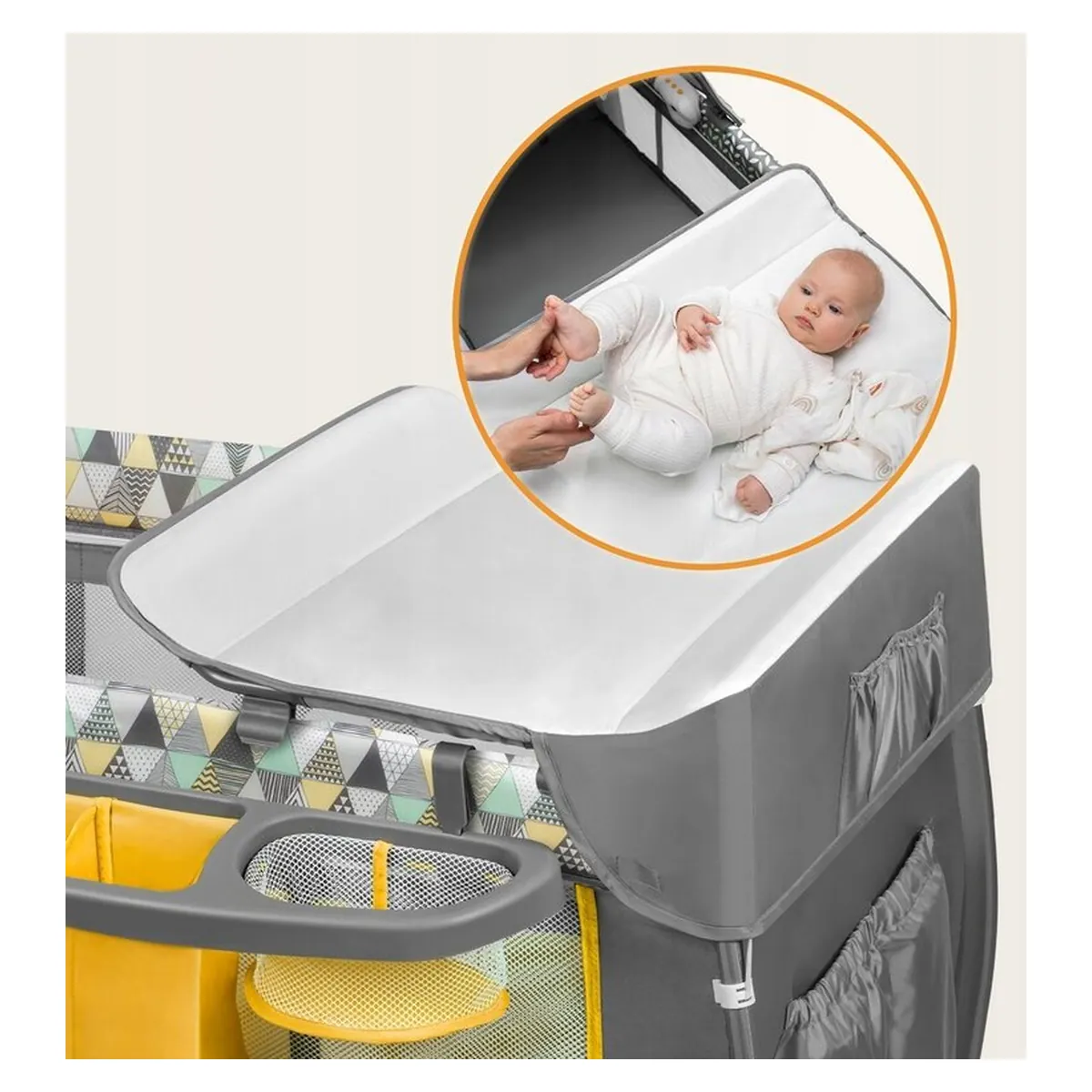 Patut pliant Lionelo Sven Plus Yellow Scandi 120x60 cm [25]