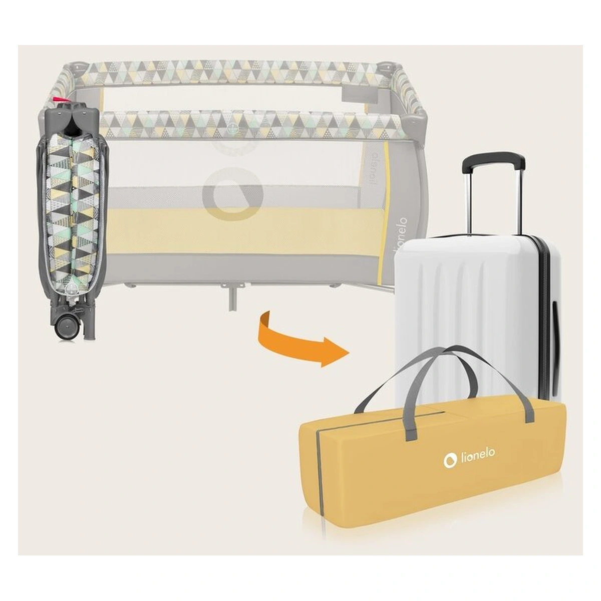 Patut pliant Lionelo Sven Plus Yellow Scandi 120x60 cm [23]