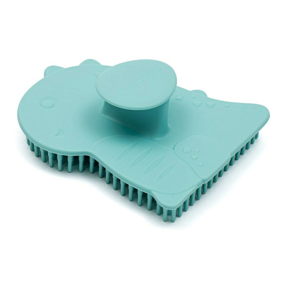 Perie de baie, New Baby, peri moi din silicon, Pentru pielea sensibila, 8x11 cm, Dinosaur/Blue [3]