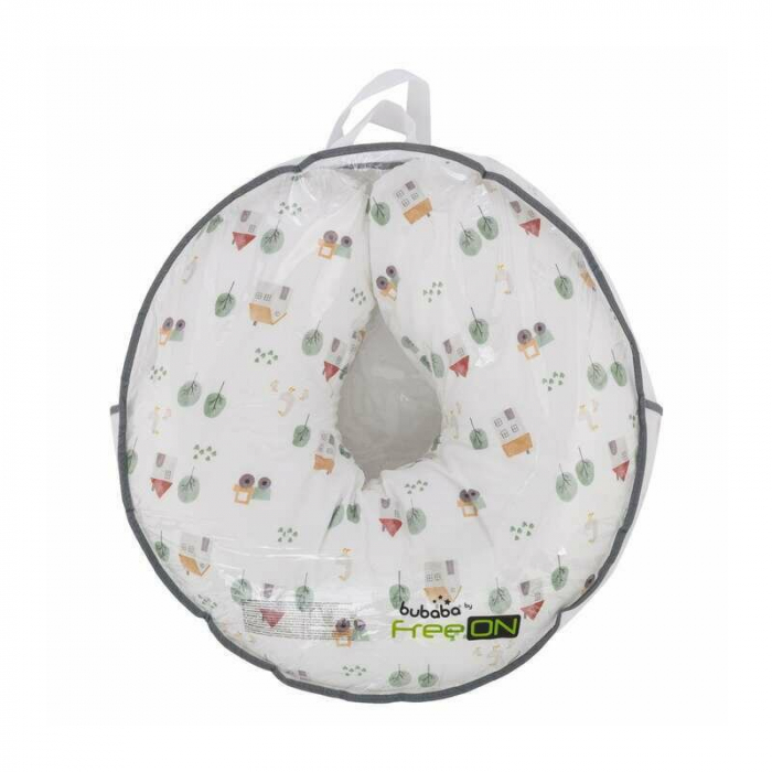 Perna alaptare, Bubaba, Cu husa detasabila, 70x60x18 cm, Farm/White [5]