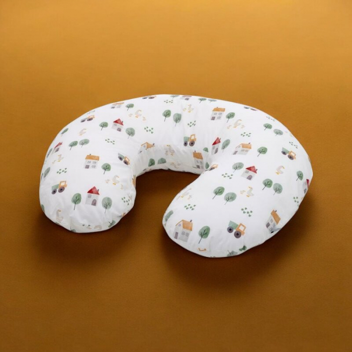 Perna alaptare, Bubaba, Cu husa detasabila, 70x60x18 cm, Farm/White [2]