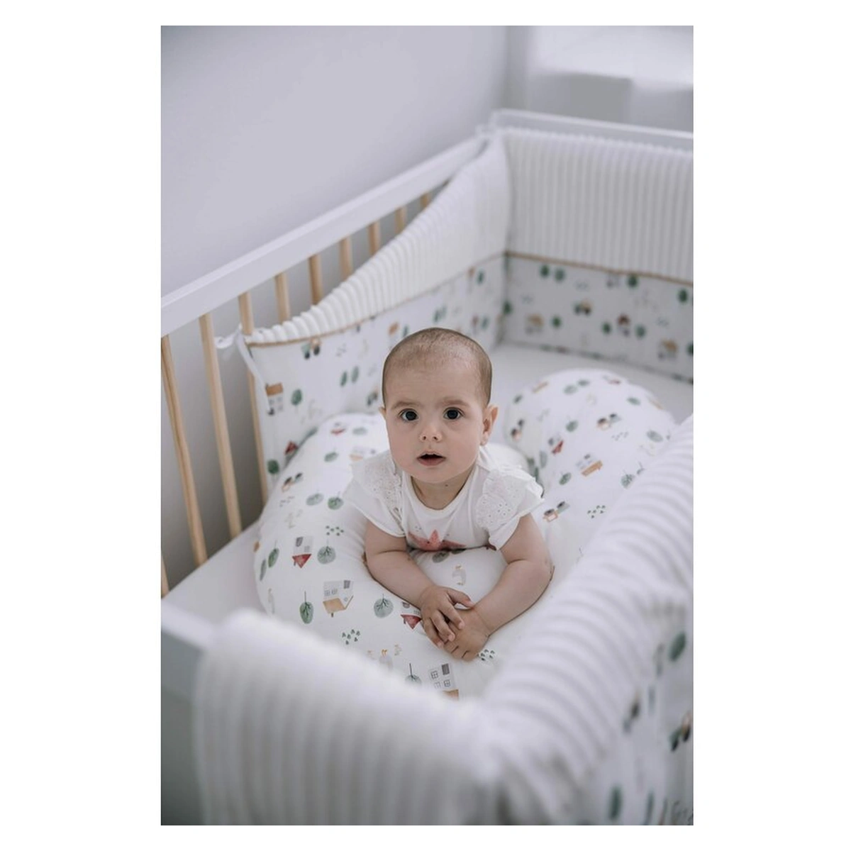 Perna alaptare, Bubaba, Cu husa detasabila, 70x60x18 cm, Farm/White [3]