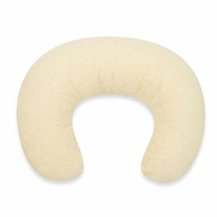 Perna alaptare, New Baby, Teddy, Bumbac+tesatura teddy, 100% antialergic, Husa detasabila, 60x45x18 cm, 0 luni+, Cream [1]