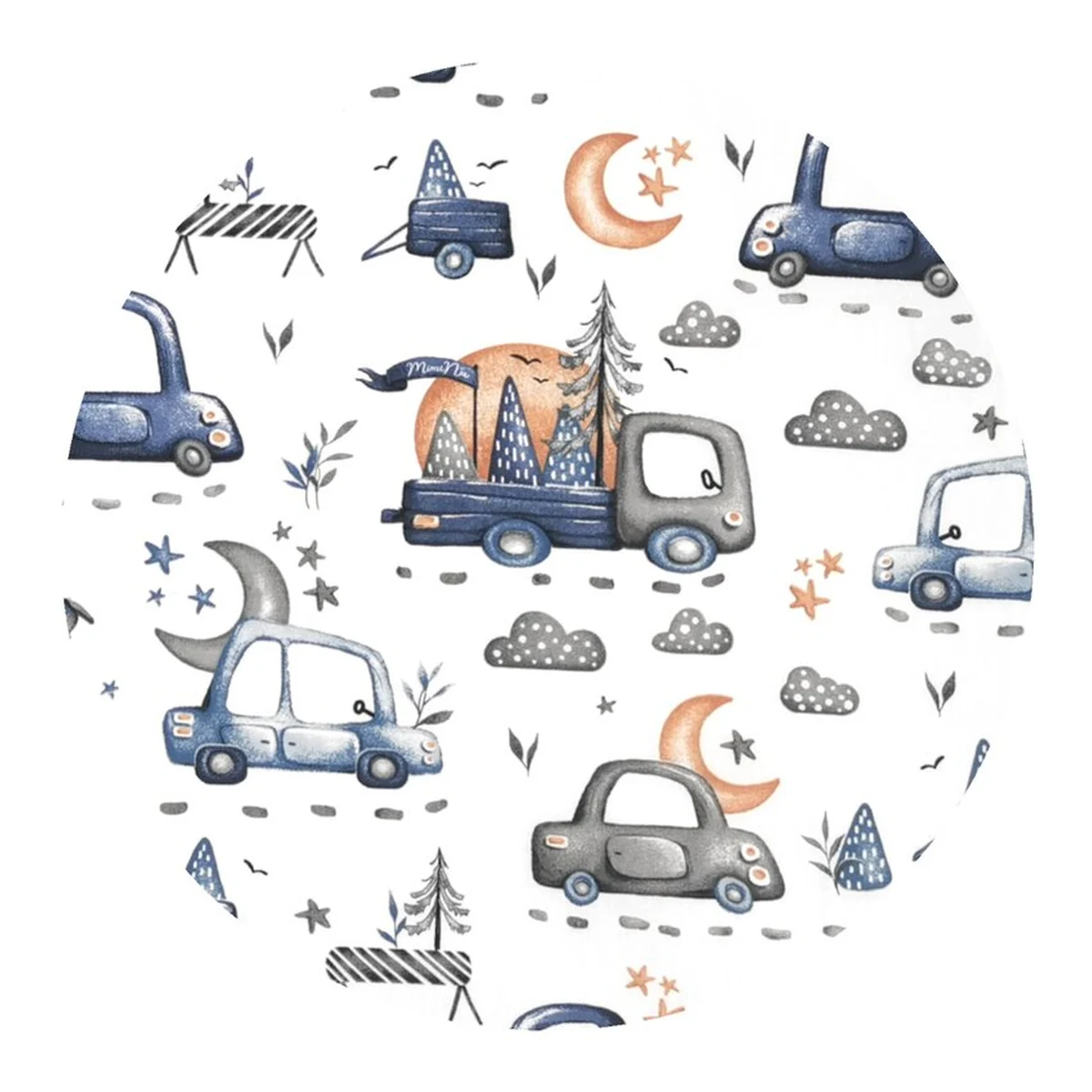 Perna bebelus, MimiNu, doua fete, functie anti-soc, 23x26 cm, Velvet Cars Grey [3]