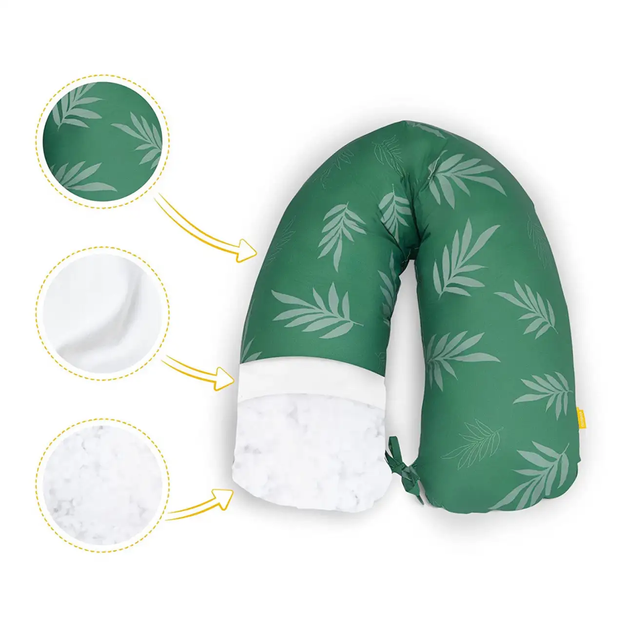 Perna pentru alaptat 2 in 1 Ammi+, Skiddou, Wild climber, Verde, ‎109 x 48 x 20 cm [2]