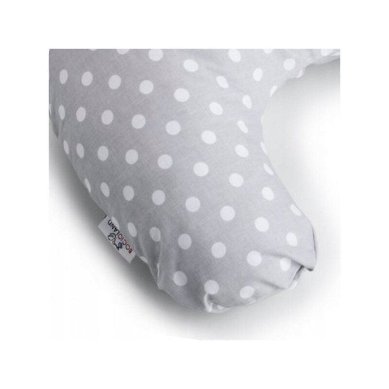 Perna pentru alaptat, Bocioland, Gray Pea, Cu husa detasabila, Din bumbac, 50x18 cm, Gri [2]