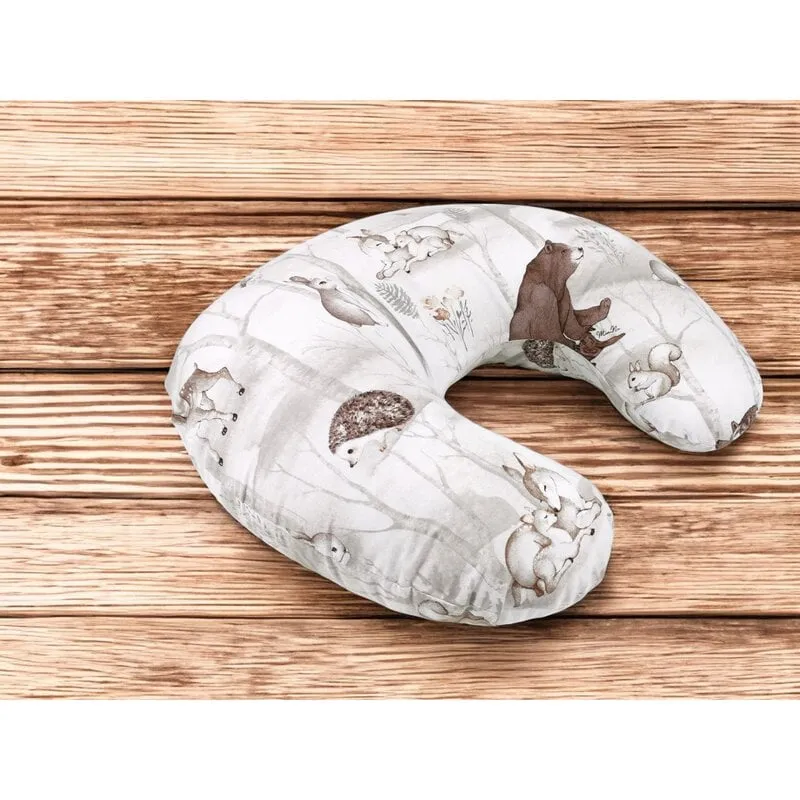 Perna pentru alaptat, MimiNu, bumbac, Cu husa detasabila, Circumferinta 155 cm, Woodland [2]