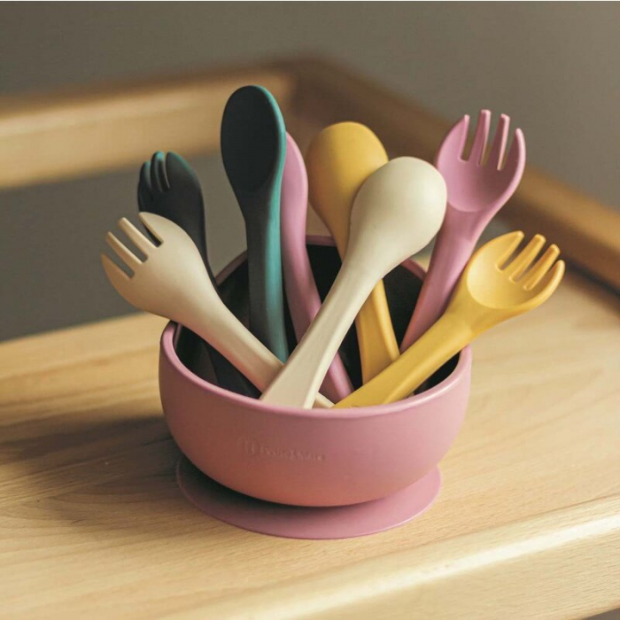 Set tacamuri din silicon fara BPA, Take&Match, 6 luni+, Verde inchis [7]
