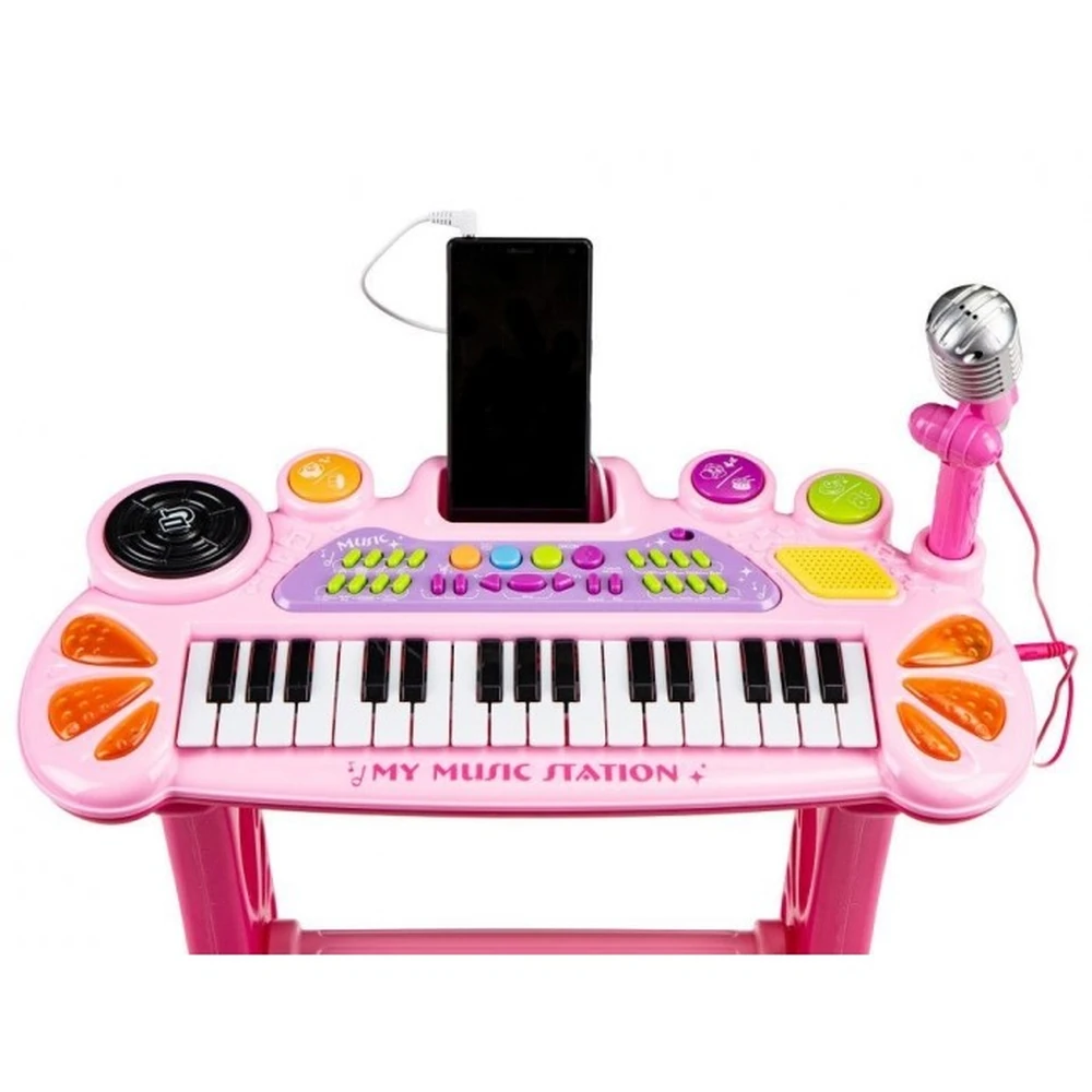 Pian cu microfon Ecotoys - Roz [3]