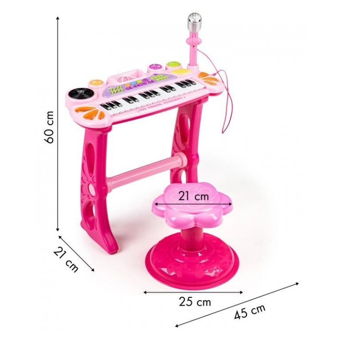 Pian cu microfon Ecotoys - Roz [4]