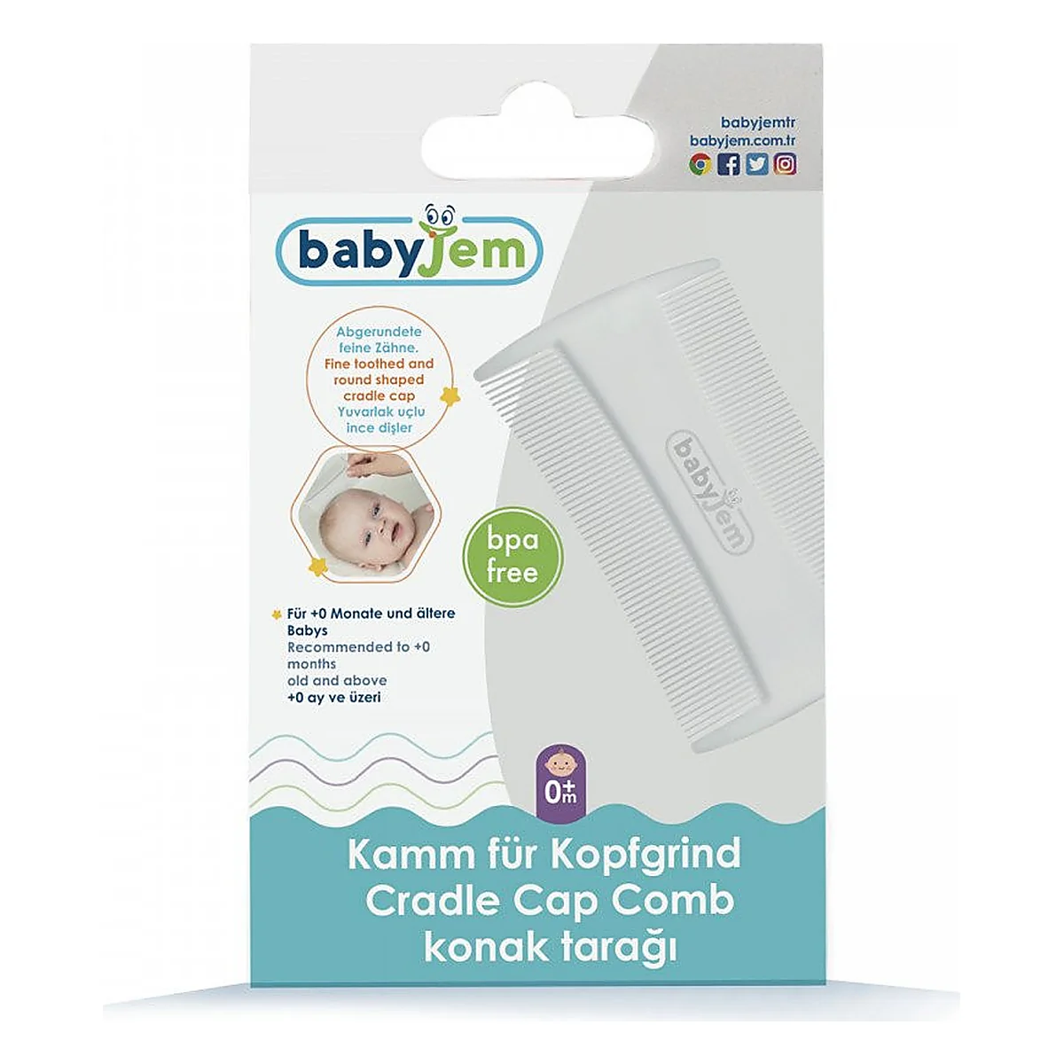 Pieptan bebelusi pentru cruste de lapte BabyJem Delicate 0 luni + [6]