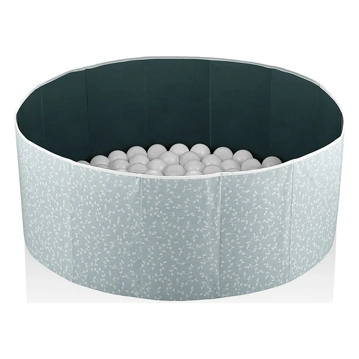 Piscina uscata cu bile, BabyJem, 30x83 cm, 100 bile albe [2]