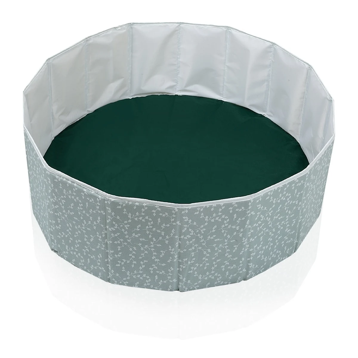 Piscina uscata pliabila cu bile, BabyJem, 30x83 cm, 100 bile albe, verde 6 luni+ [6]