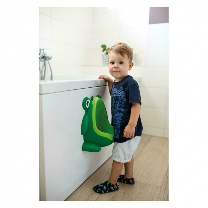 Pisoar baieti Frog, Cu ventuze, Cu tinta rotativa, FreeON, Green [2]