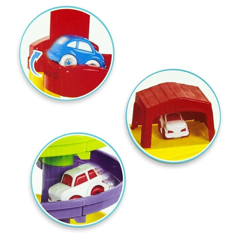 Pista de masini Pilsan Road Set with Car Lift galben cu 2 masinute [2]