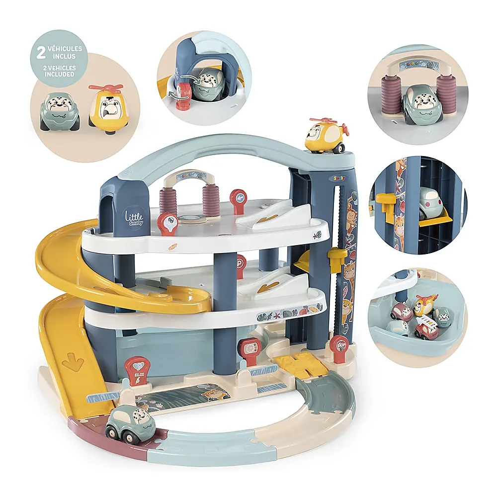 Pista de masini Smoby Big Garage cu masinuta si elicopter [2]