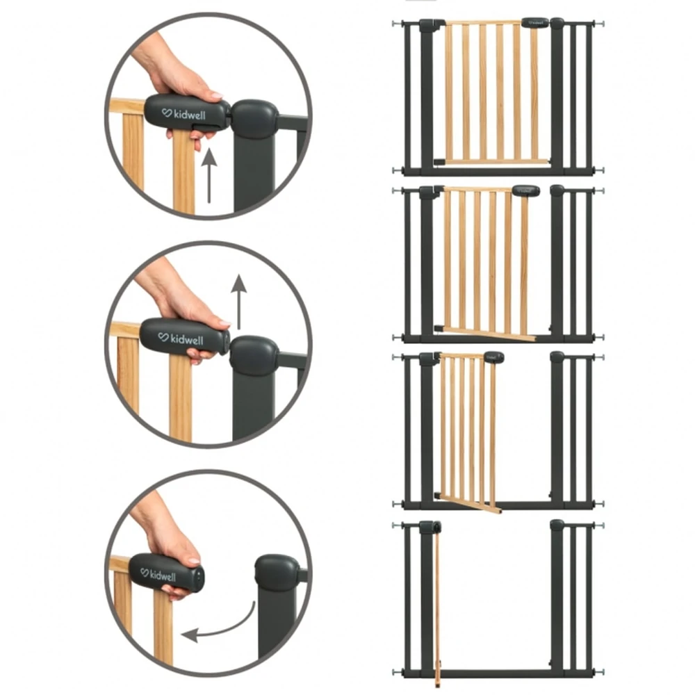Poarta de siguranta 74-105 cm Kidwell Trasti - Negru [4]