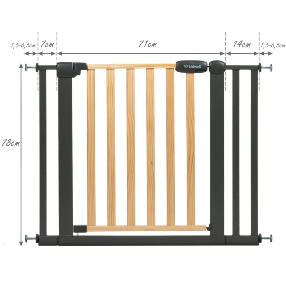 Poarta de siguranta 74-105 cm Kidwell Trasti - Negru [3]