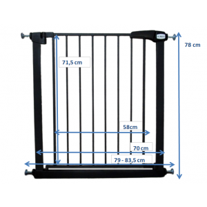 Poarta de siguranta din metal 79-83.5 cm R-Sport S0 - Negru [2]