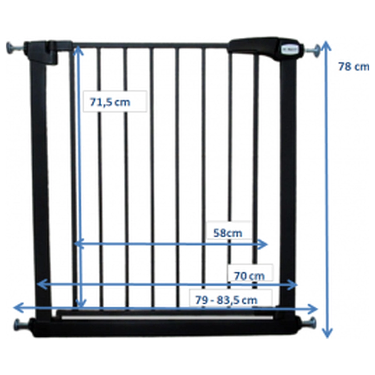 Poarta de siguranta din metal 79-83.5 cm R-Sport S0 - Negru [2]