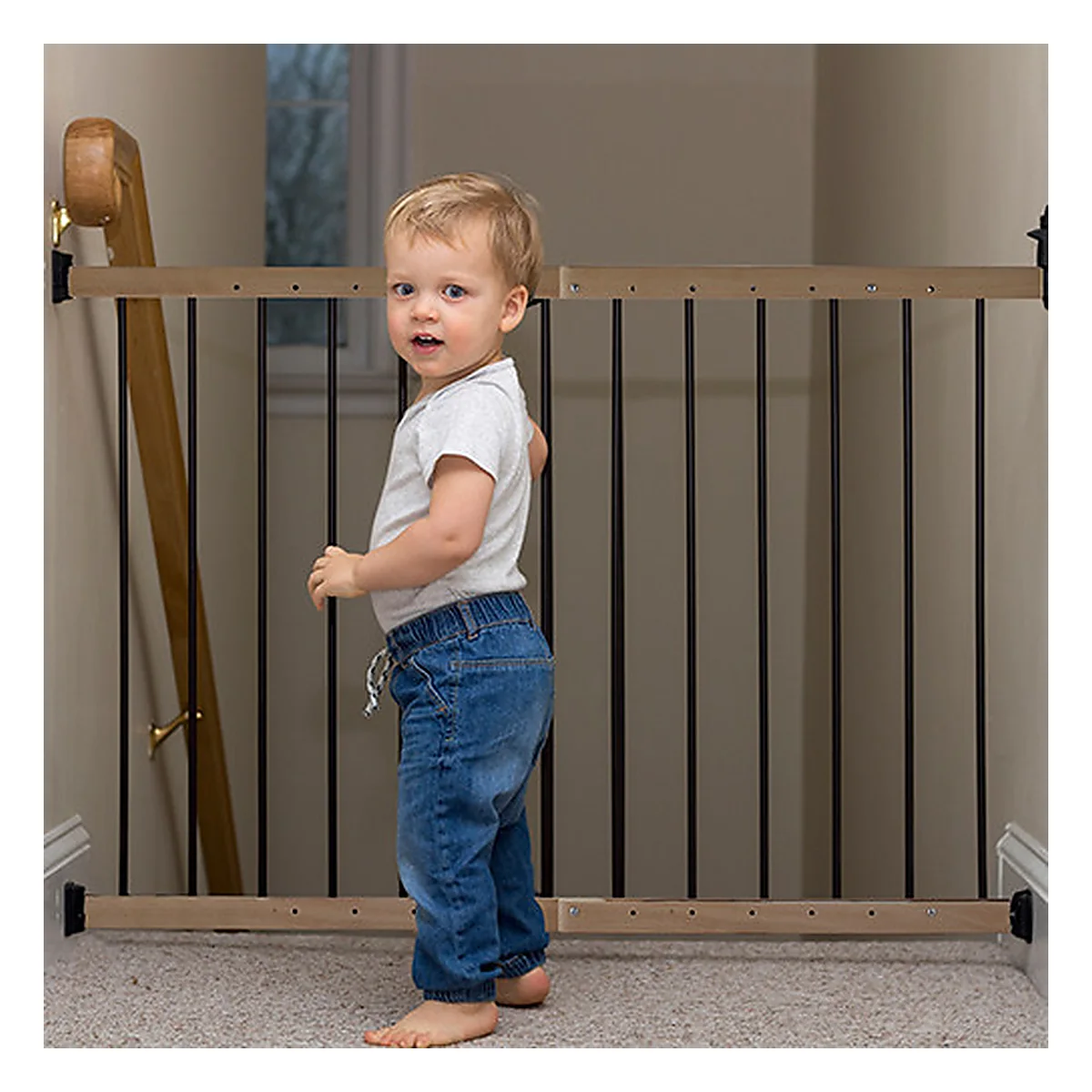 Poarta de siguranta extensibila din lemn de fag BabyJem [3]