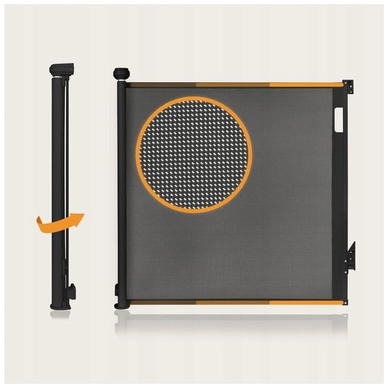 Poarta de siguranta, Lionelo, Thea, Cu suruburi, Textila, Retractabila, 80x140 cm, Negru [17]