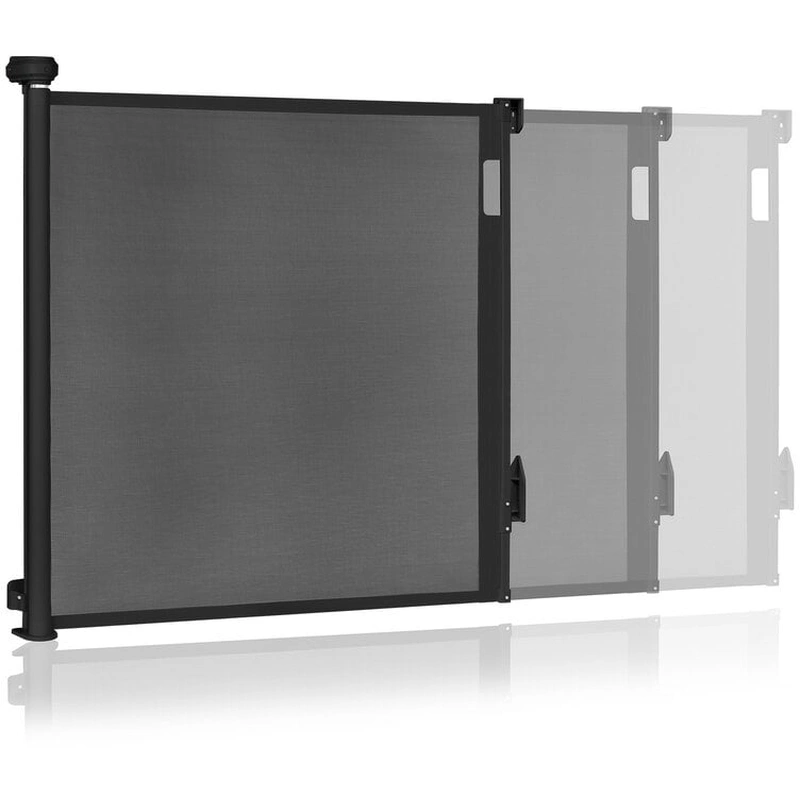 Poarta de siguranta, Lionelo, Thea, Cu suruburi, Textila, Retractabila, 80x140 cm, Negru [5]