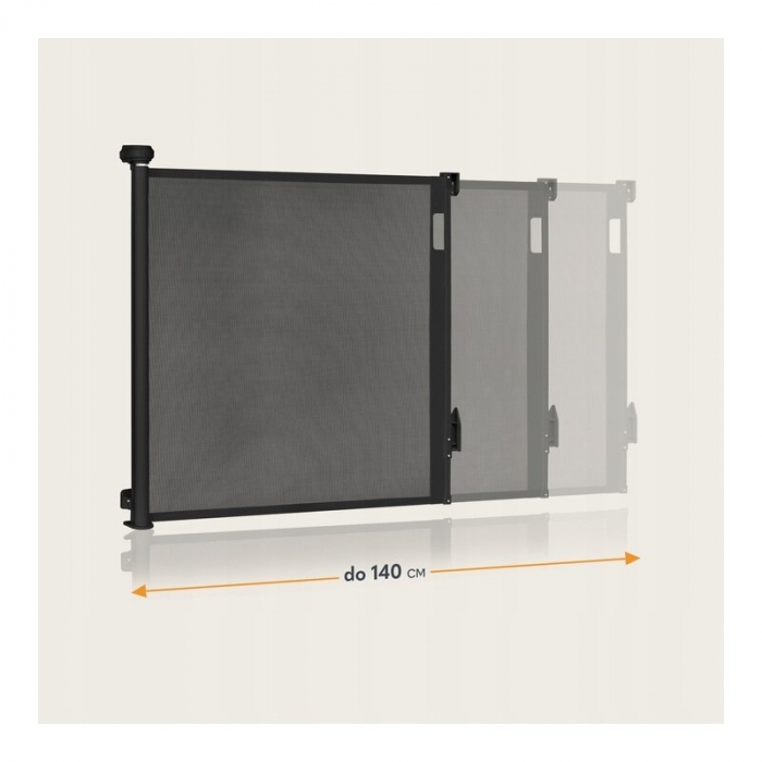 Poarta de siguranta, Lionelo, Thea, Cu suruburi, Textila, Retractabila, 80x140 cm, Negru [19]