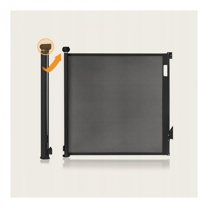 Poarta de siguranta, Lionelo, Thea, Cu suruburi, Textila, Retractabila, 80x140 cm, Negru [16]