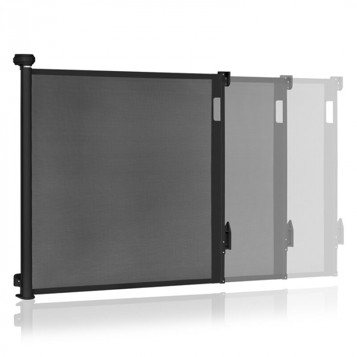 Poarta de siguranta, Lionelo, Thea, Cu suruburi, Textila, Retractabila, 80x140 cm, Negru [5]