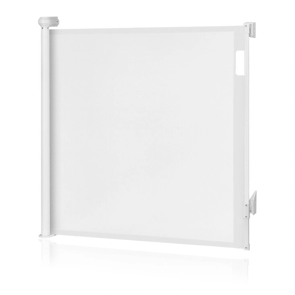 Poarta de siguranta, Lionelo, Thea, Textila, Ofera vizibilitate, Retractabila, Mecanism dublu de blocare, Montaj universal, 80x140 cm, Conform cu standardul european de securitate EN1930, Alb [4]