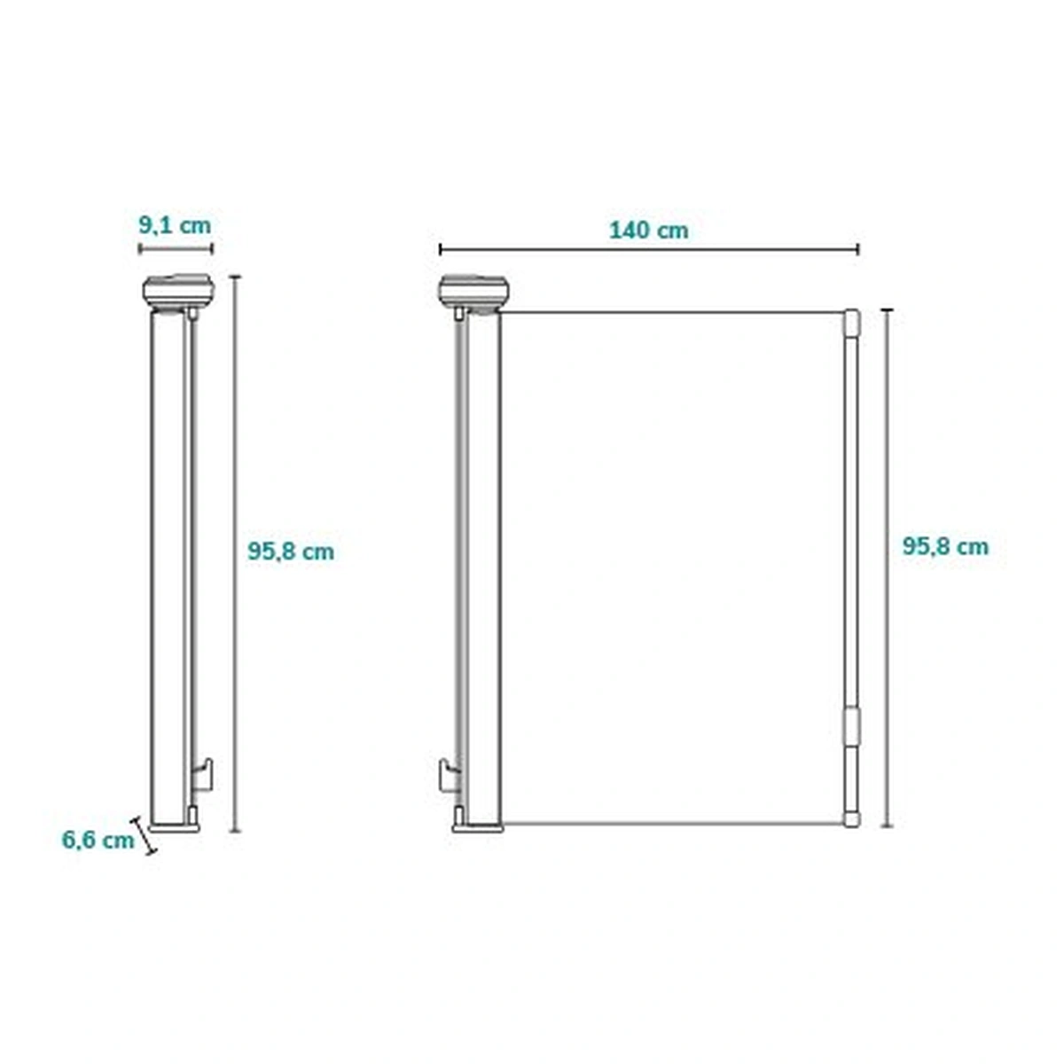 Poarta de siguranta, Lionelo, Thea, Textila, Ofera vizibilitate, Retractabila, Mecanism dublu de blocare, Montaj universal, 80x140 cm, Conform cu standardul european de securitate EN1930, Alb [20]
