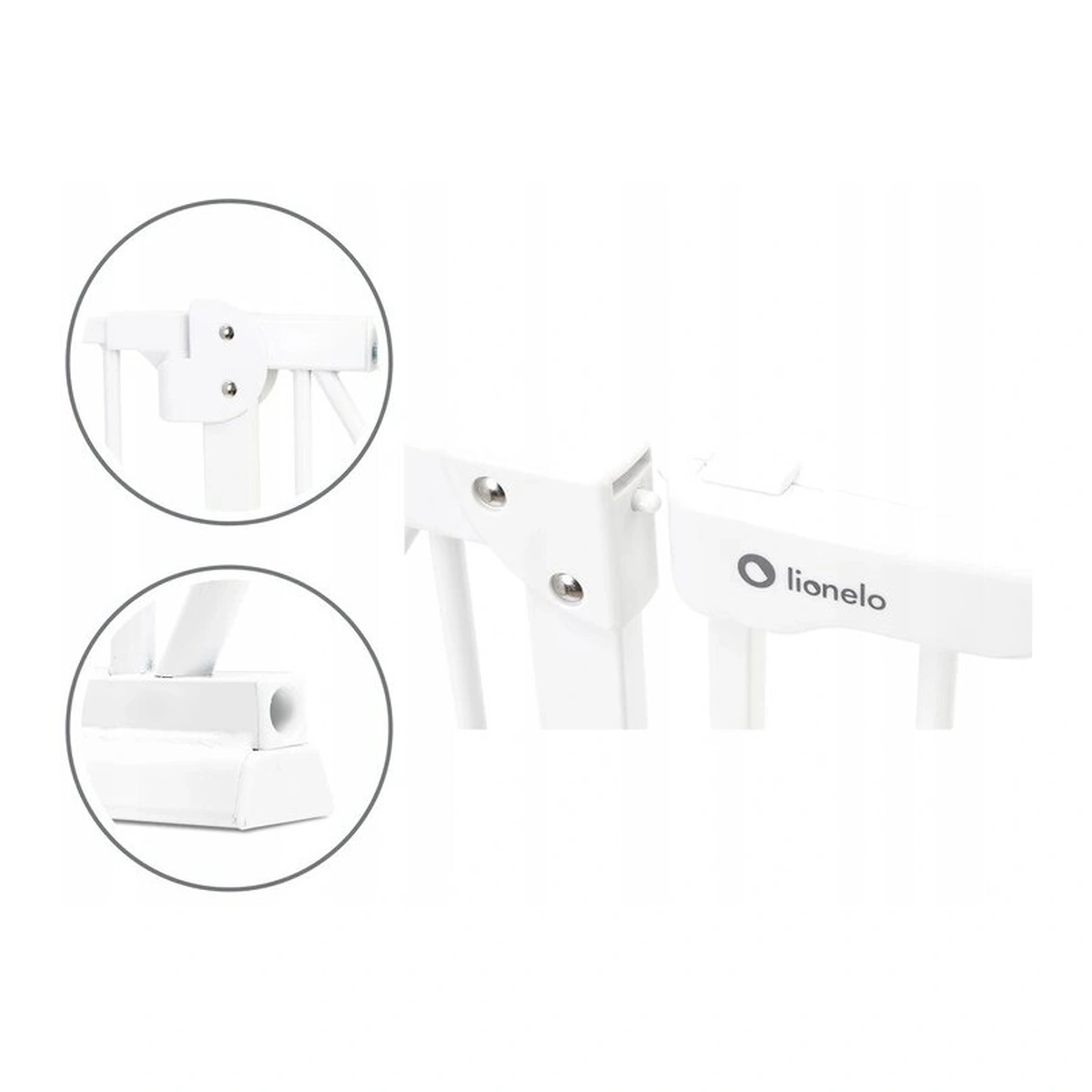 Lionelo - Poarta de siguranta prin presiune Truus Slim, 105 cm, Conform cu standardul europeane de securitate EN1930, Alb [8]