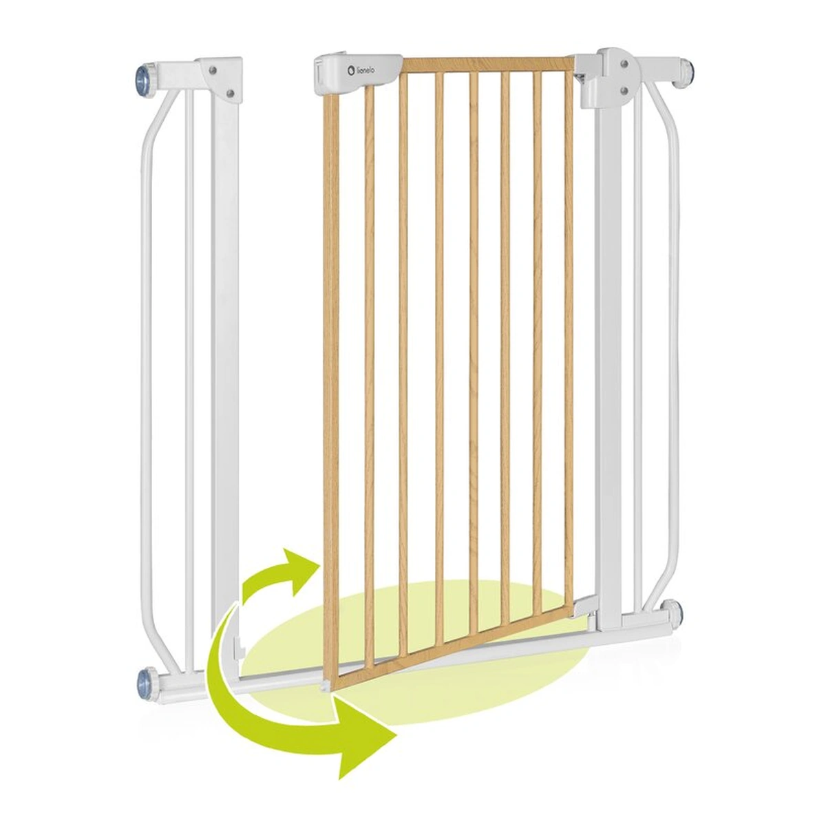 Poarta de siguranta prin presiune Truus Slim, 105 cm, Conform cu standardul europeane de securitate EN1930, Alb/Natur [14]