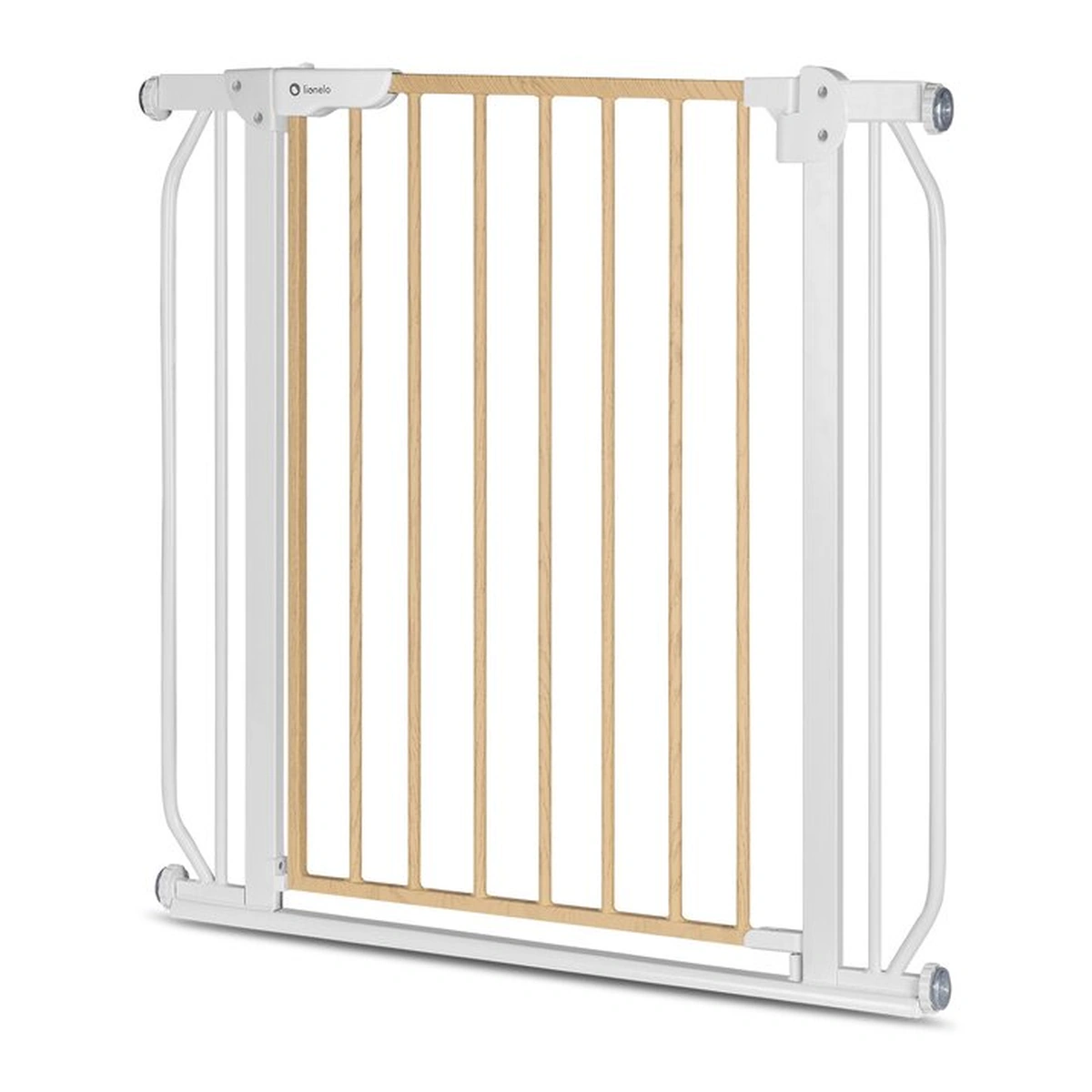 Poarta de siguranta prin presiune Truus Slim, 105 cm, Conform cu standardul europeane de securitate EN1930, Alb/Natur [16]