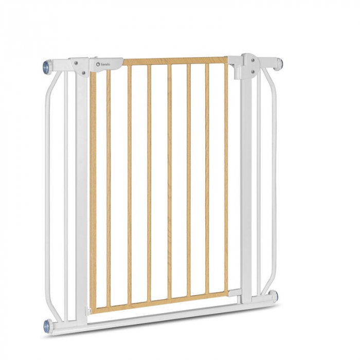Poarta de siguranta prin presiune Truus Slim, 105 cm, Conform cu standardul europeane de securitate EN1930, Alb/Natur [3]