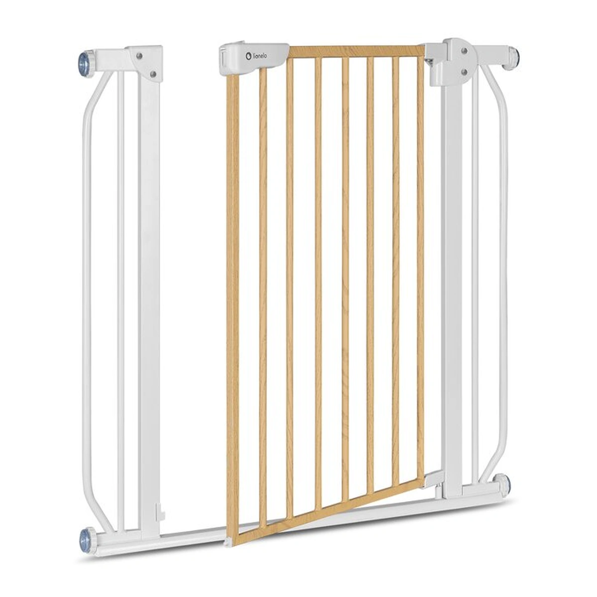 Poarta de siguranta prin presiune Truus Slim, 105 cm, Conform cu standardul europeane de securitate EN1930, Alb/Natur [5]