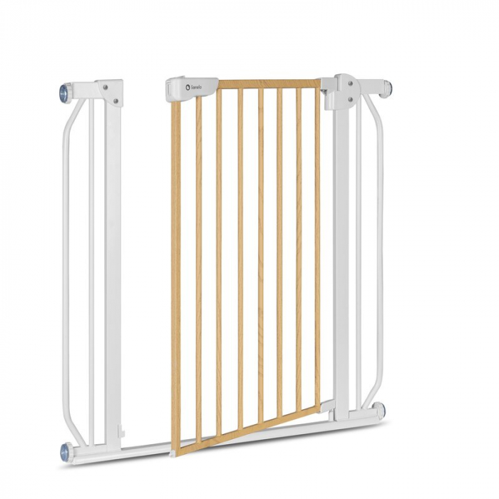 Poarta de siguranta prin presiune Truus Slim, 105 cm, Conform cu standardul europeane de securitate EN1930, Alb/Natur [4]