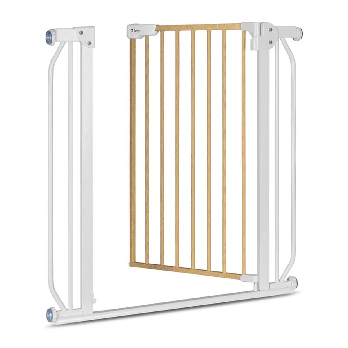 Poarta de siguranta prin presiune Truus Slim, 105 cm, Conform cu standardul europeane de securitate EN1930, Alb/Natur [15]